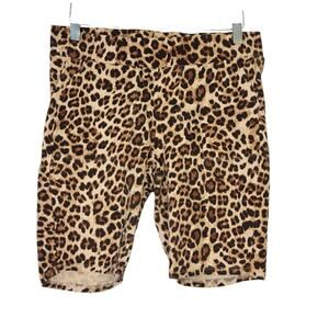 Torrid Black Tan Leopard Print 9'' Pocket Bike Shorts Women's Size 1X (14-16)